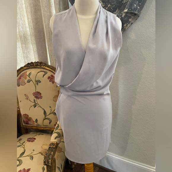 All Saints Dresses & Skirts - ALL Saints Deni Gray Polyester Side Zip Knee Length Dress Size 0